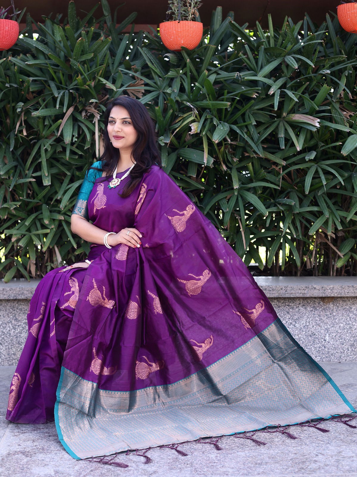 BT171 Purple Banarasi Soft Silk Saree Catalog